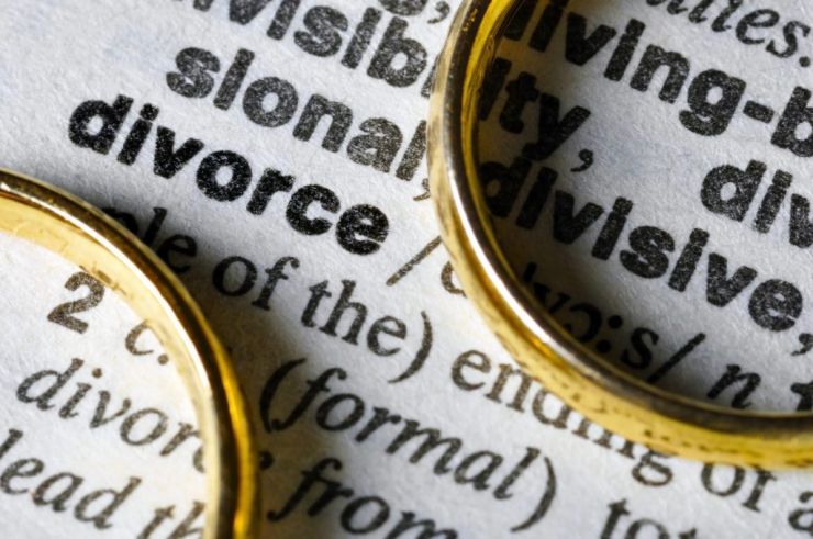 Dictionary entry for divorce with two rings