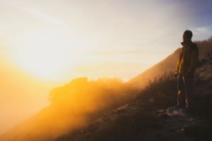 Man standing in the wilderness