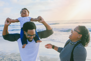 Parents at the beach