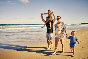 Family on the beach