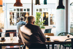 Man in a cafe