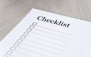 Checklist with tick boxes